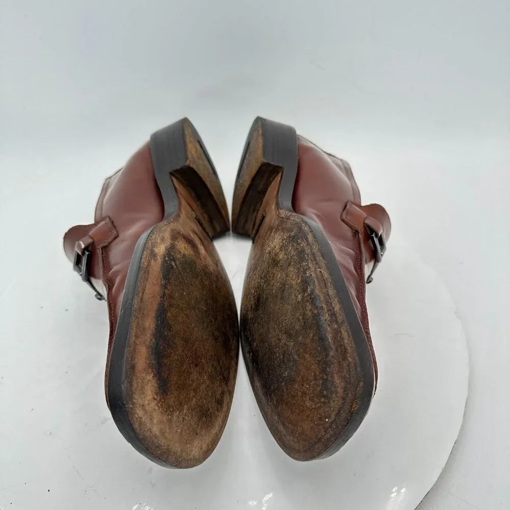 Gucci Men Size EU 40E US 6.5 Brown Leather Silver Horsebit Slip On Loafer Shoes